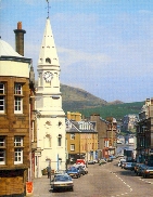 Campbeltown Main Street with clock