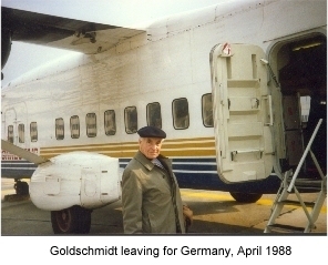 Goldschmidt leaving for Germany, April 1988