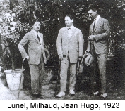 Lunel, Milhaud, Jean Hugo, 1923